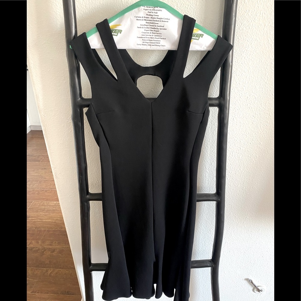 Designer Josh Goot Black Fitted Bodice Flair Skirt Dress - Picture 2 of 7